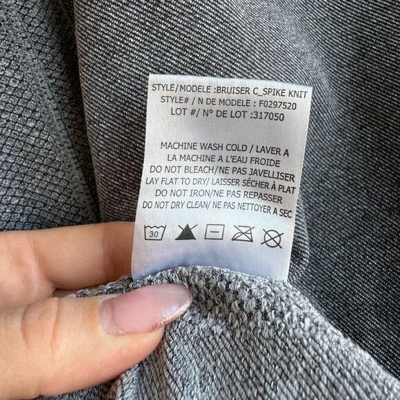 Theory Mens Bruiser Spike Knit Gray Crewneck Nylon Spandex Size Small Medium - Picture 7 of 7